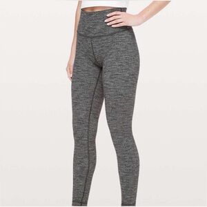 ✨ LULULEMON Wunder Under High-Rise Luon Variegated Knit Black Size 4 ✨